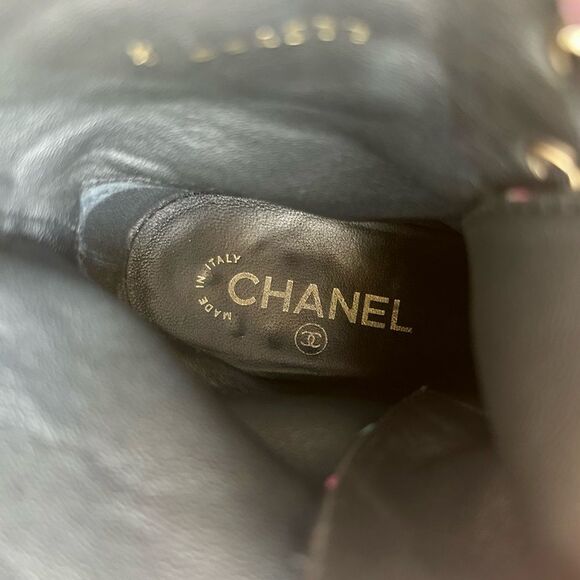 Chanel 2019 Interlocking CC Logo Multi Colored Combat Boots Size 37.5 - Picture 12 of 12